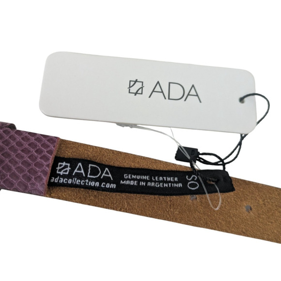 ADA Leather Infinity Belt Orchid Croco New One Size Berry Wine $79 Embossed main image 2